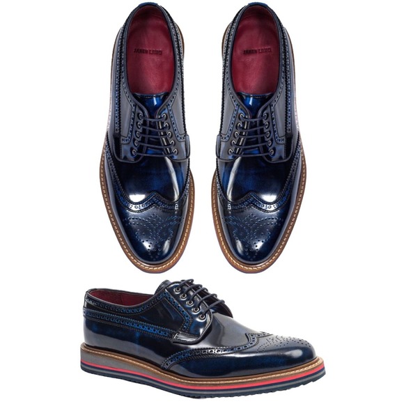 Jared Lang Wingtip Leather Royal Blue Oxford Dress Lace Up Shoes Loafer Men 44 main image 11